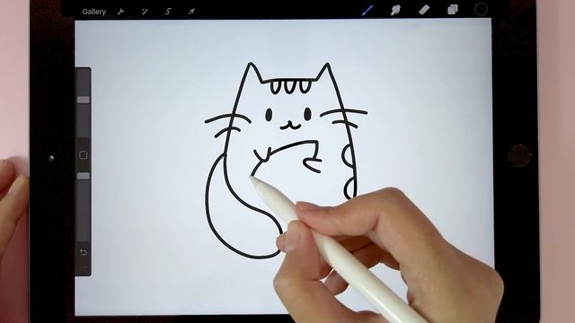 How to Draw a Cute Cat in Procreate | Free Download Link Included - Draw with Michelle смотреть онлайн