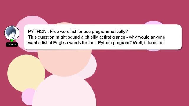 PYTHON : Free word list for use programmatically? смотреть онлайн