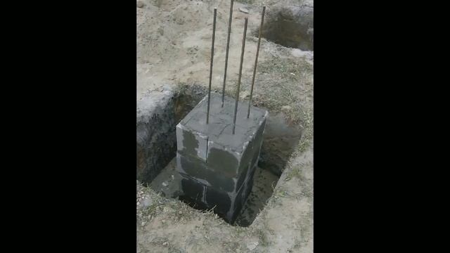 Фундамент из блоков. Столбчатый фундамент для каркасного дома. Дом под ключ своими руками.
