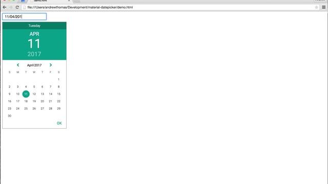 Material Datepicker смотреть онлайн