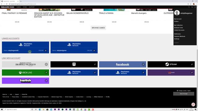 How To Unlink Square Enix Account From PS4 / XBOX / STEAM / TWITCH?