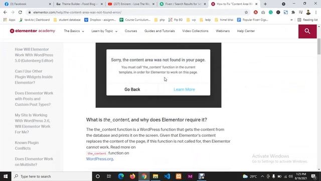 The Content Area Was Not Found Elementor | elementor pro | wordpress | Hello Elementor смотреть онлайн