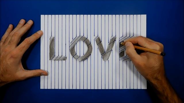 Draw Word "LOVE" - Hole on Line Paper 3D Trick Art смотреть онлайн