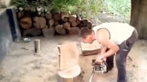 Стул из бревна