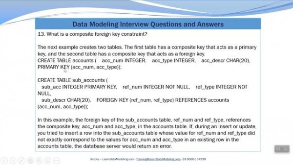 What is a Foreign Key Constraint? - Designed by using Erwin Data Modeling Tool