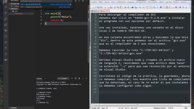 Visual Studio Code con TDM-GCC смотреть онлайн