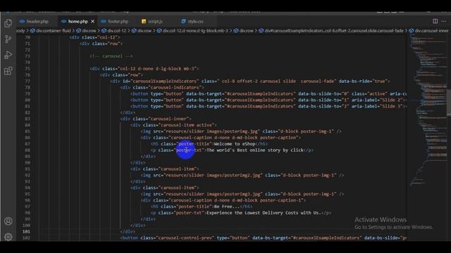 Develop a carousel for homepage using Bootstrap and JavaScript (eshop 07) смотреть онлайн