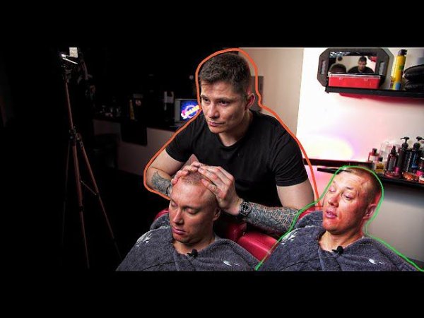 Asmr shave and head massage in barbershop