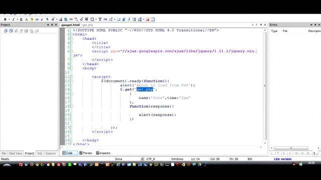 jQuery: How to use $.get function to perform an AJAX GET operation? смотреть онлайн