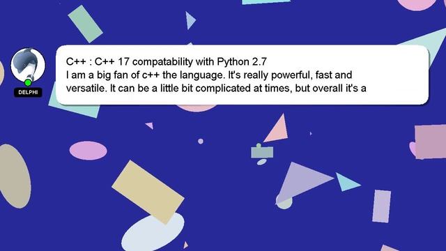 C++ : C++ 17 compatability with Python 2.7 смотреть онлайн