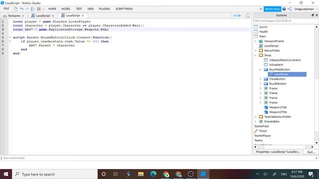 How to make a Weapons Shop in roblox studio! смотреть онлайн