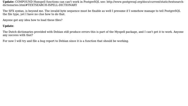 "Wrong affix file formate for flag" while loading dictionaries from LibreOffice in PostgreSQL 9.3 смотреть онлайн