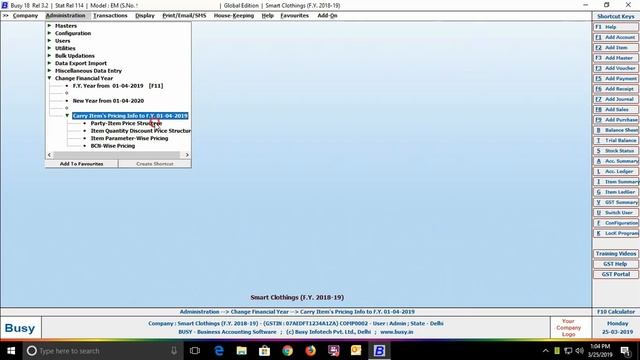 Change Financial Year in BUSY - Hindi смотреть онлайн