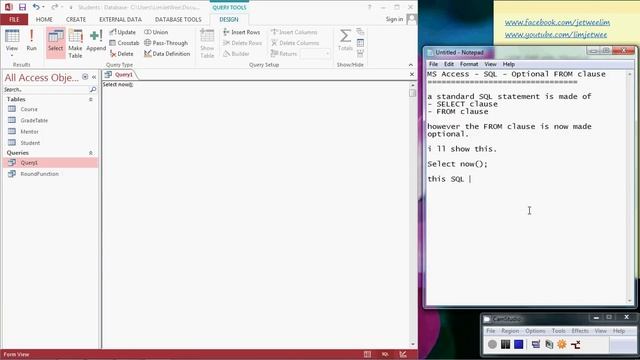 MS Access - SQL - Optional From Clause смотреть онлайн