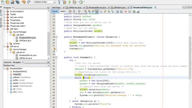 java broadcast udp client смотреть онлайн