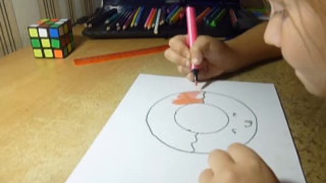 Рисуем пончик , учимся рисовать пончики красиво и быстро. смотреть онлайн
