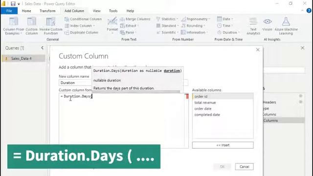How to find difference between 2 dates in Power query | Duration. Days ( ) function смотреть онлайн