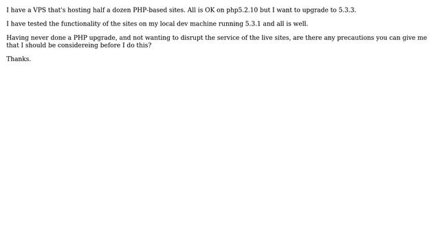DevOps & SysAdmins: PHP upgrading to 5.3.3 - what should I be aware of? смотреть онлайн