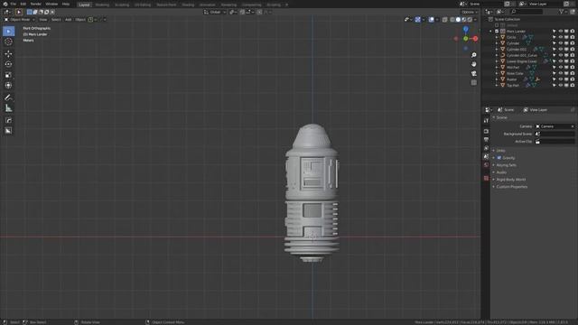 Create a Mars-Lander Animation in Blender 2.8 - Part 7 - Creating the Engine Part смотреть онлайн