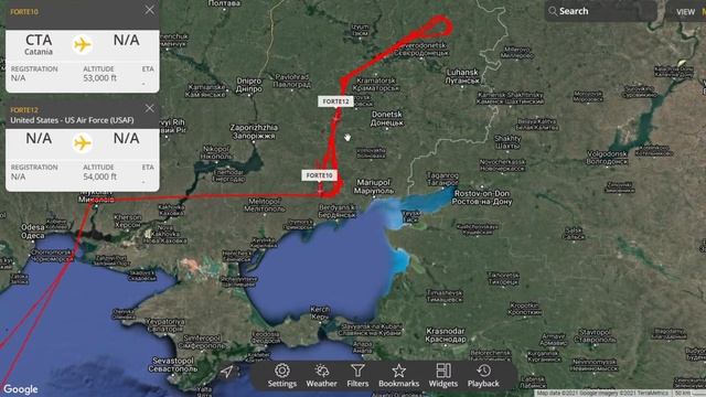 Live #Stream US Air Force Global Hawk #FORTE10 #FORTE 12 and KC-135 doing Surveillance over #Ukrain смотреть онлайн