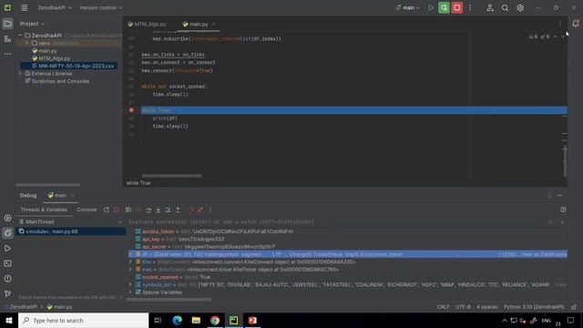 Live Tick by Tick Market Scan || NSE || KiteConnect || TradeViaPython смотреть онлайн