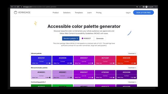 NEW Accessible Color Palette Generator [100% FREE] | Venngage смотреть онлайн