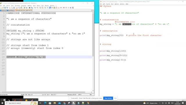 9618 Pseudocode to Python: 04. Strings and String Operations смотреть онлайн