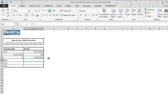 How to use TODAY function in Excel смотреть онлайн