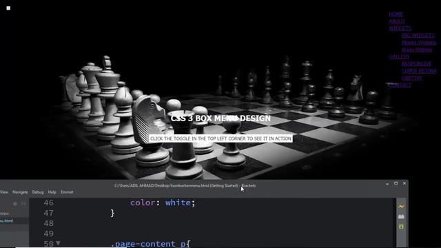 How To Create Hamburger Menu with Full Width Navigation using CSS 3 & HTML смотреть онлайн