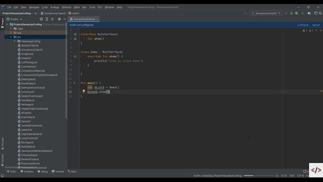 54- Kotlin Anonymous class in Hassaniya - الفئات المجهولة بالحسانية смотреть онлайн