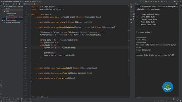 Belajar Java [Dasar] - 62 - Project CRUD (part 3) - Cari Data смотреть онлайн