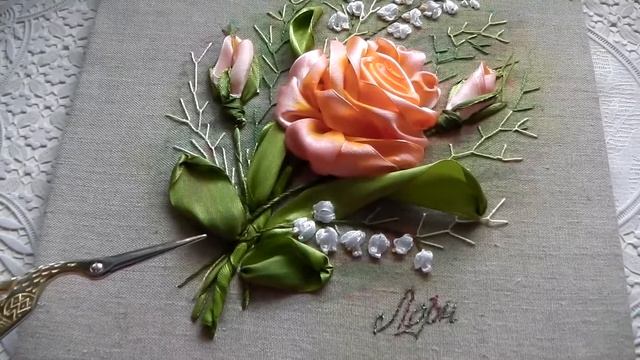 Вышивка лентами! Роза в подарок! смотреть онлайн