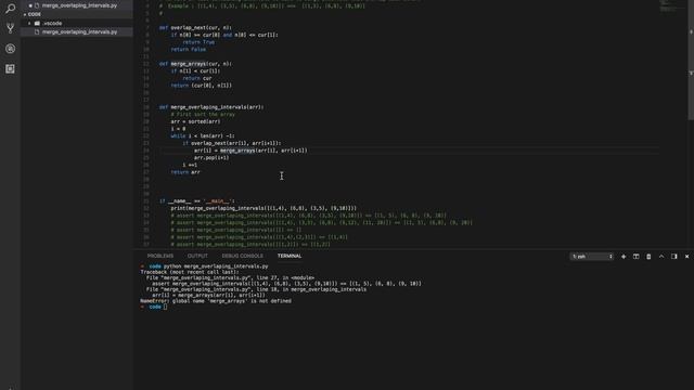 Merge overlapping intervals in python смотреть онлайн