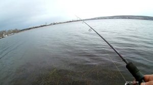 Ловля окуня ранней весной на отводной поводок. Открытие сезона спиннинга 2018. Беловское вдх!
