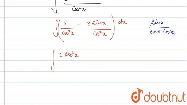 `int {(2-3 sinx)/(cos^(2)x) } dx`