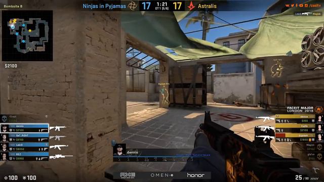 54 РАУНДА ЗА КАРТУ / ASTRALIS VS NIP / FACEIT Major 2018 Main Qualifier смотреть онлайн