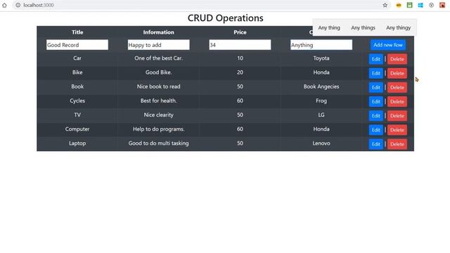 CRUD operation React Js || create Rest API in React Js смотреть онлайн