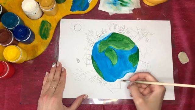 Рисуем вместе! Рисунок «Природа – наш общий дом» смотреть онлайн