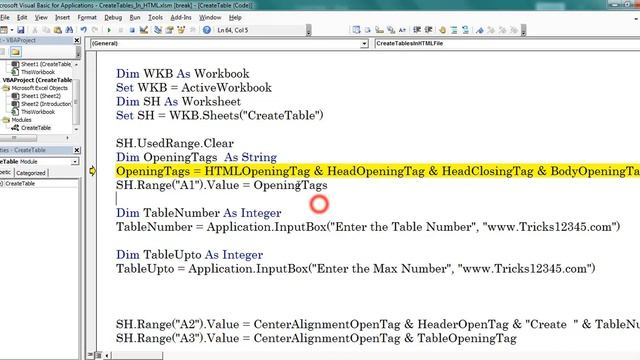 VBA Macros - Create Tables In HTML смотреть онлайн