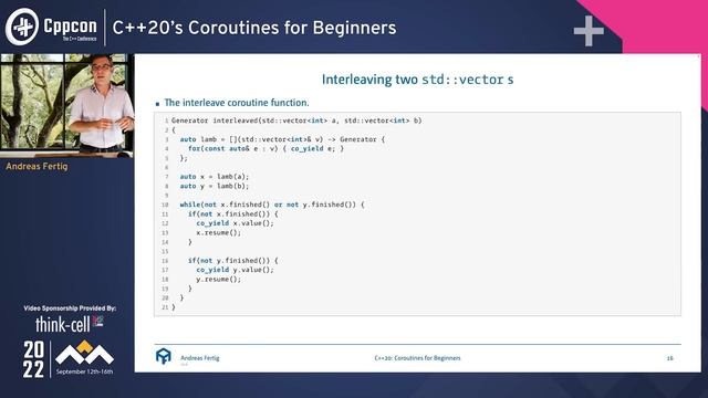 C++20’s Coroutines for Beginners - Andreas Fertig - CppCon 2022 смотреть онлайн