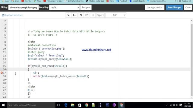 Fetch mysql data with for loop in oops php | learn php step by step смотреть онлайн