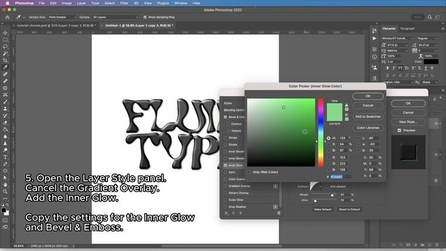 Liquid Chrome Text Effect in Adobe Photoshop смотреть онлайн