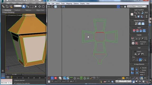 3DS Max - Lantern Example - Building UVs смотреть онлайн