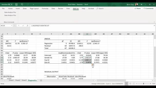 [Excel for Introductory Statistics] Chapter 10 - Episode 4 - Outliner & prediction interval смотреть онлайн