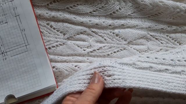 Ажурный белый кардиган, связанный спицами. Часть 1. Cardigan, knitted with knitting needles. Part 1 смотреть онлайн