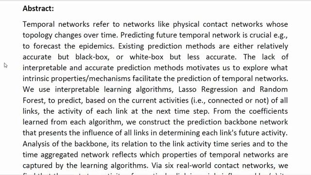 Temporal Network Prediction and Interpretation смотреть онлайн