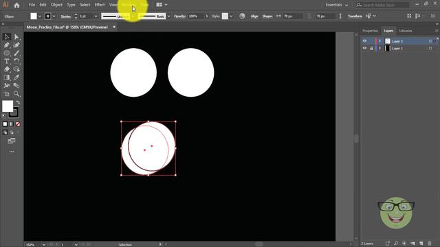 How to make moon in Adobe Illustrator CC смотреть онлайн