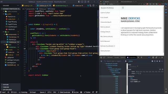 Student portfolio - 2 - Nested routes, unique routes and data loading смотреть онлайн