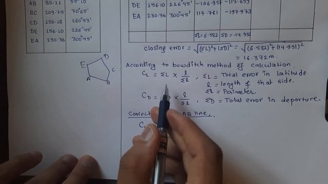 Balance the traverse by using Bowditch rule | Traverse adjustment | Latitude Departure Closing erro смотреть онлайн