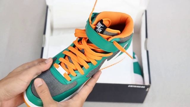 Nike Air Force 1 Mid iD - Green/Orange/White смотреть онлайн